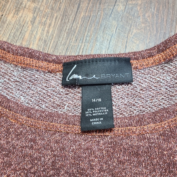 Lane Bryant Metallic 1/2 sleeve sweater sequined pocket plus size 14/16 - Picture 4 of 11